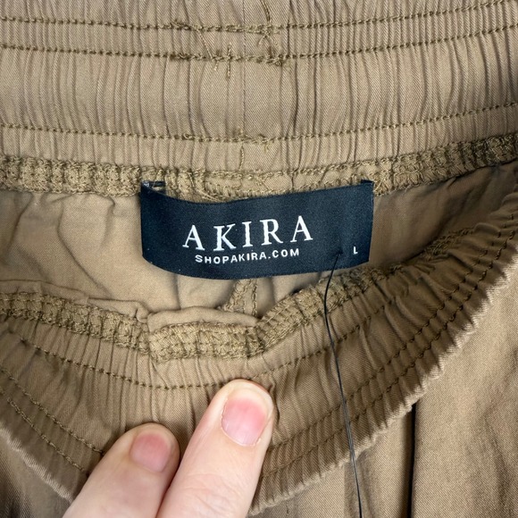 Akira Dixie Color Blocked Cargo Jogger Pants Tan Black Cream Multi Large NWT - Picture 5 of 9